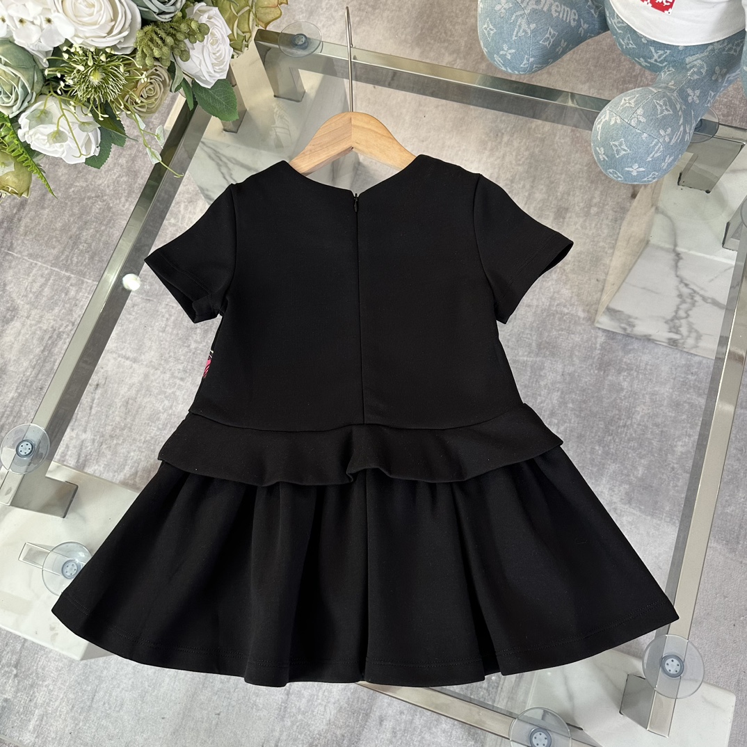 MOSCHIN* Moscic* Early Spring 2025 High-Quality Girls Black Dress, 280g Heavy Fabric. - 图片 9