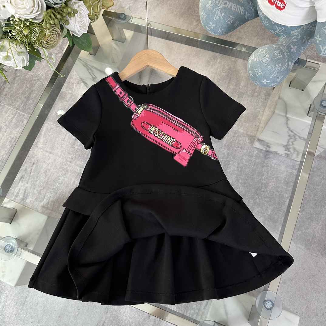 MOSCHIN* Moscic* Early Spring 2025 High-Quality Girls Black Dress, 280g Heavy Fabric. - 图片 7
