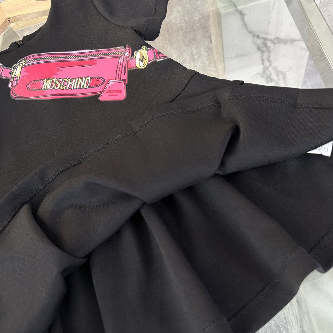 MOSCHIN* Moscic* Early Spring 2025 High-Quality Girls Black Dress, 280g Heavy Fabric. - 图片 8