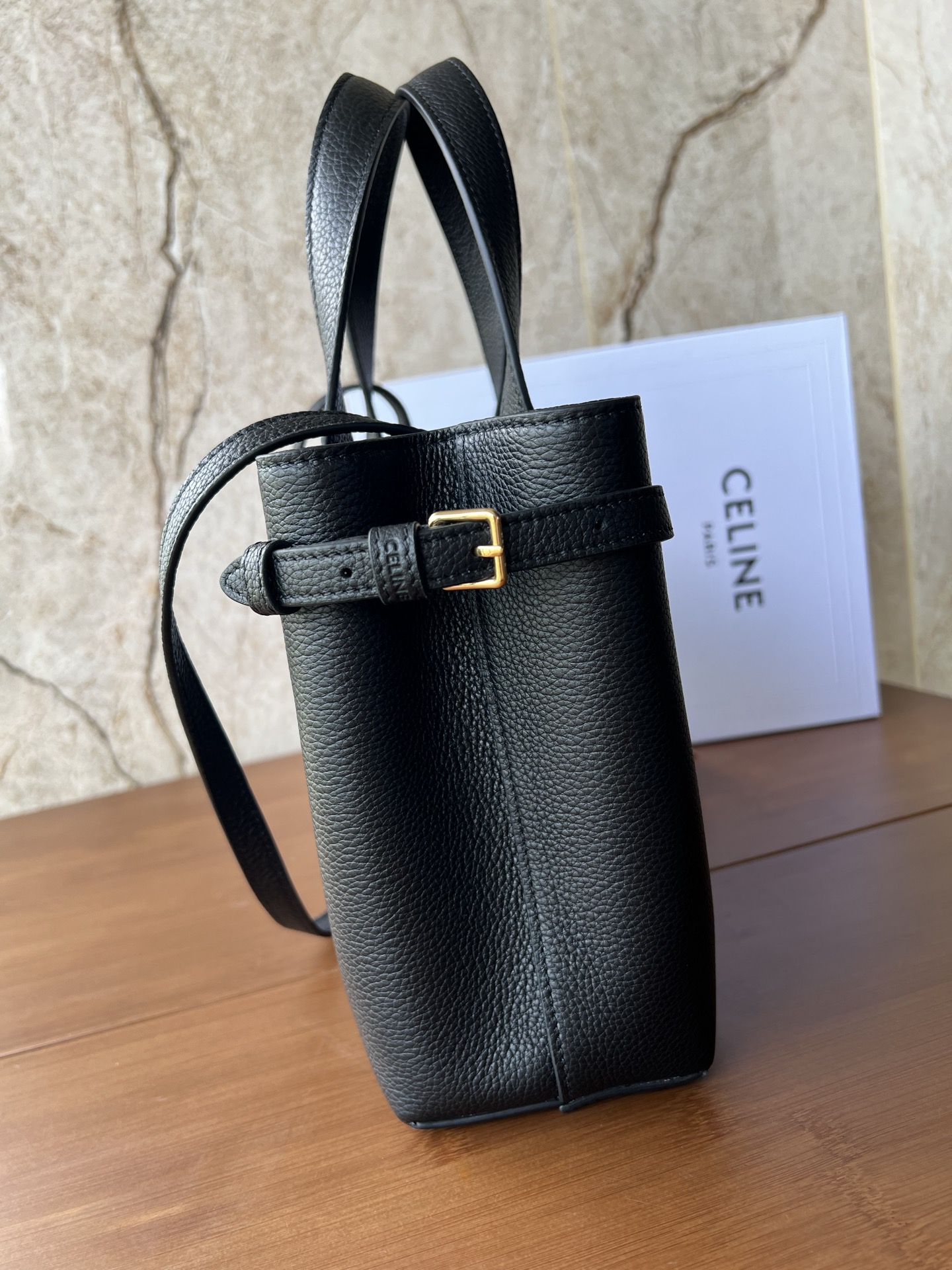 CABAS ANAIS 迷你手袋 粒面牛皮革仕様のトートバッグ