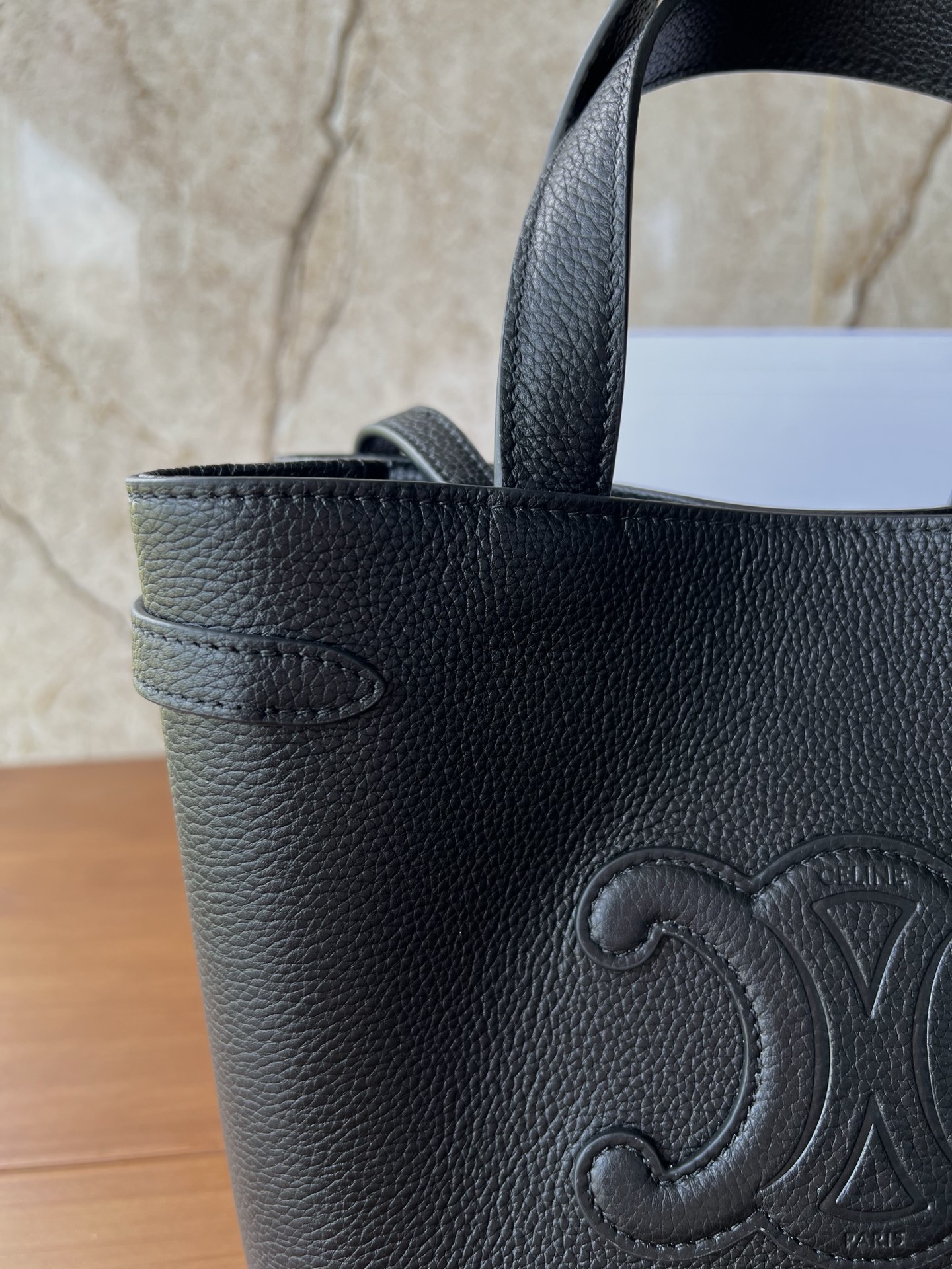 CABAS ANAIS 迷你手袋 粒面牛皮革仕様のトートバッグ