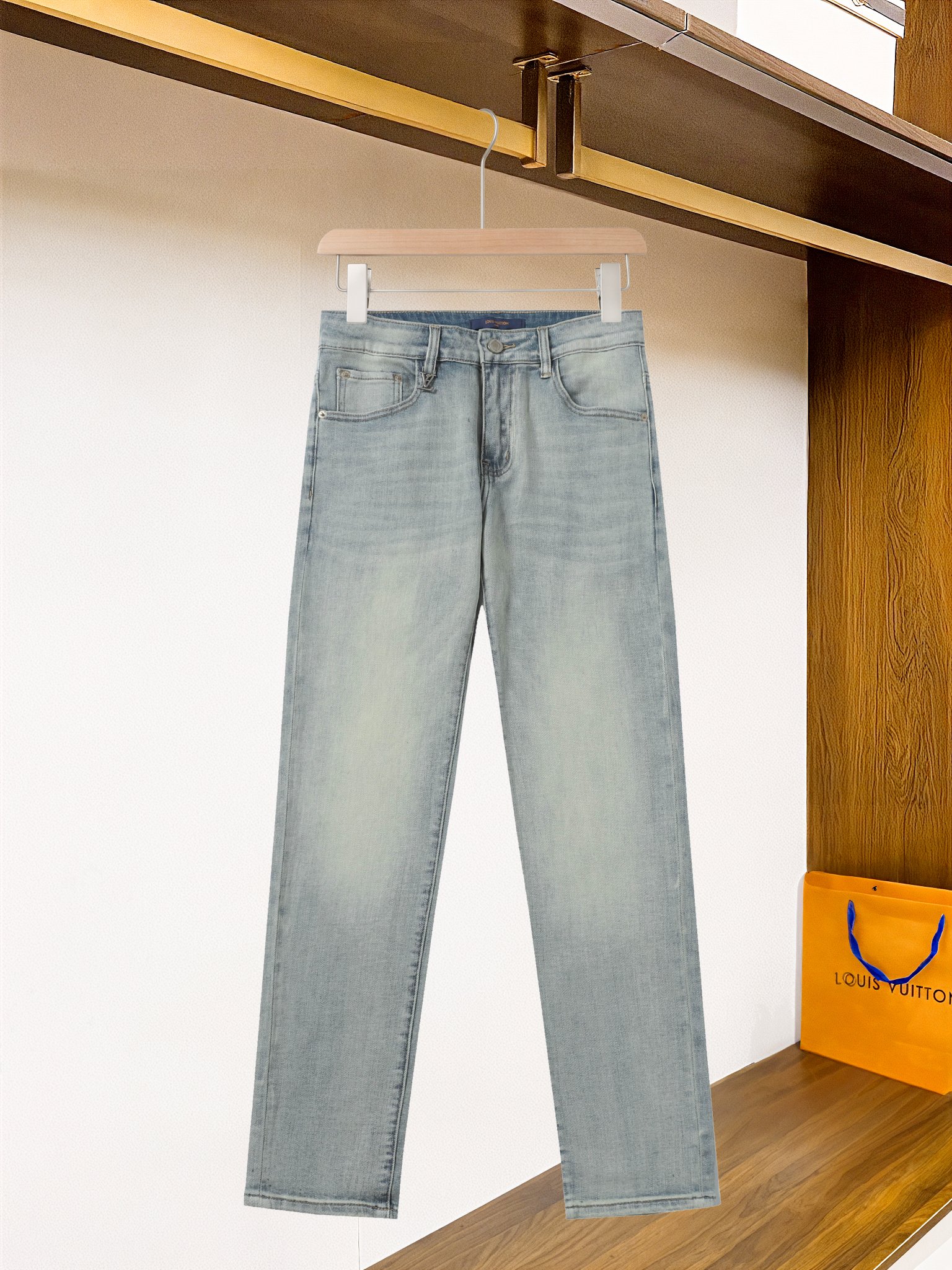 High-Quality LV 25s Cotton Jeans for Boys – Size 28-38, Perfect for Leisure - 图片 2