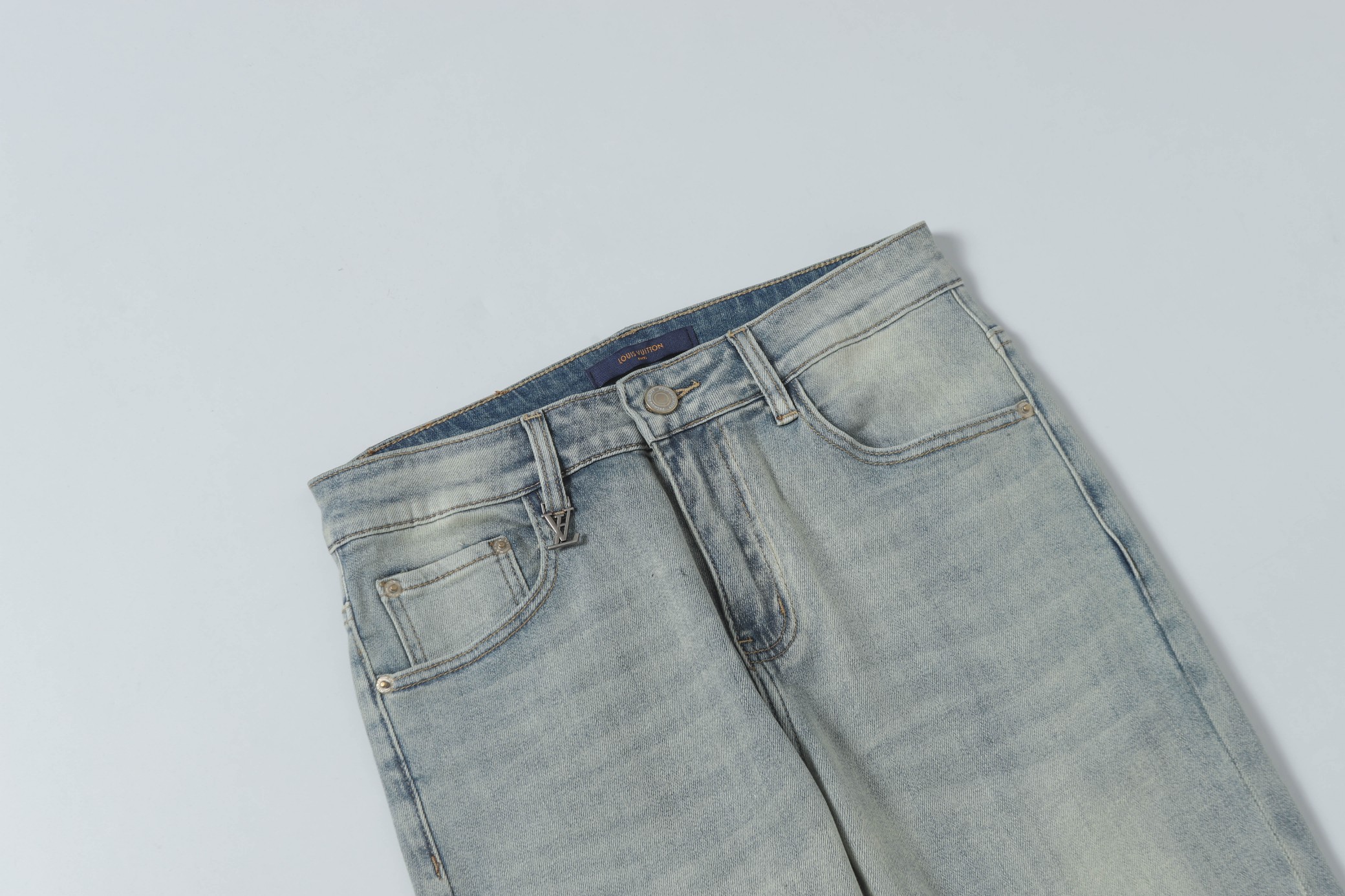 High-Quality LV 25s Cotton Jeans for Boys – Size 28-38, Perfect for Leisure - 图片 6
