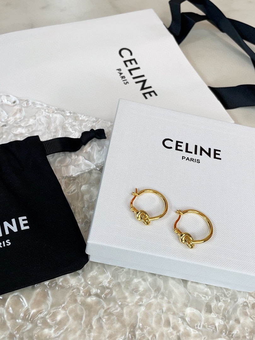 Celine Bijoux Boucle D’Oreille Jaune Vintage