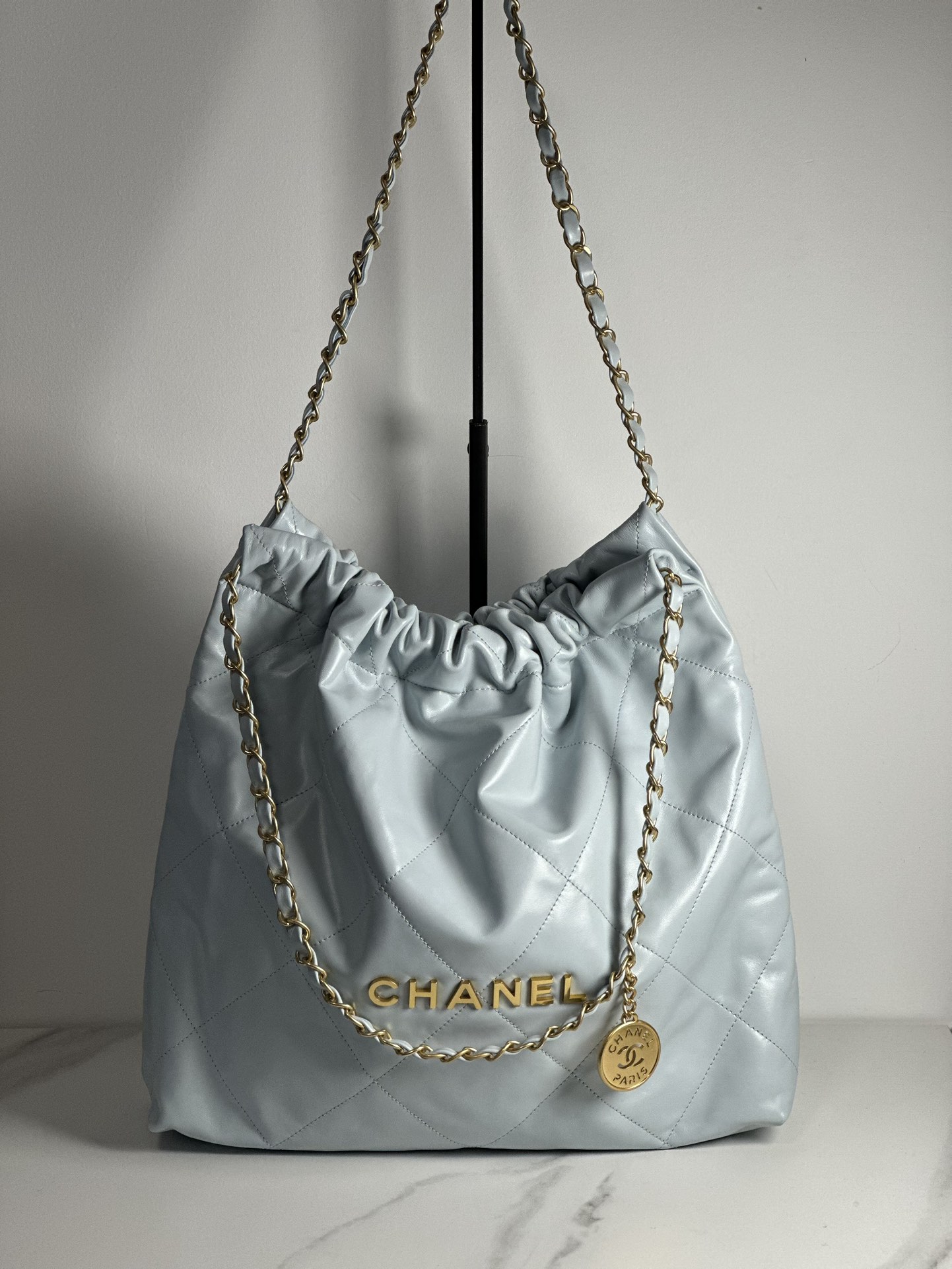 Chanel Crossbody & Shoulder Bags Blue Gold Light Unisex Cowhide Vintage