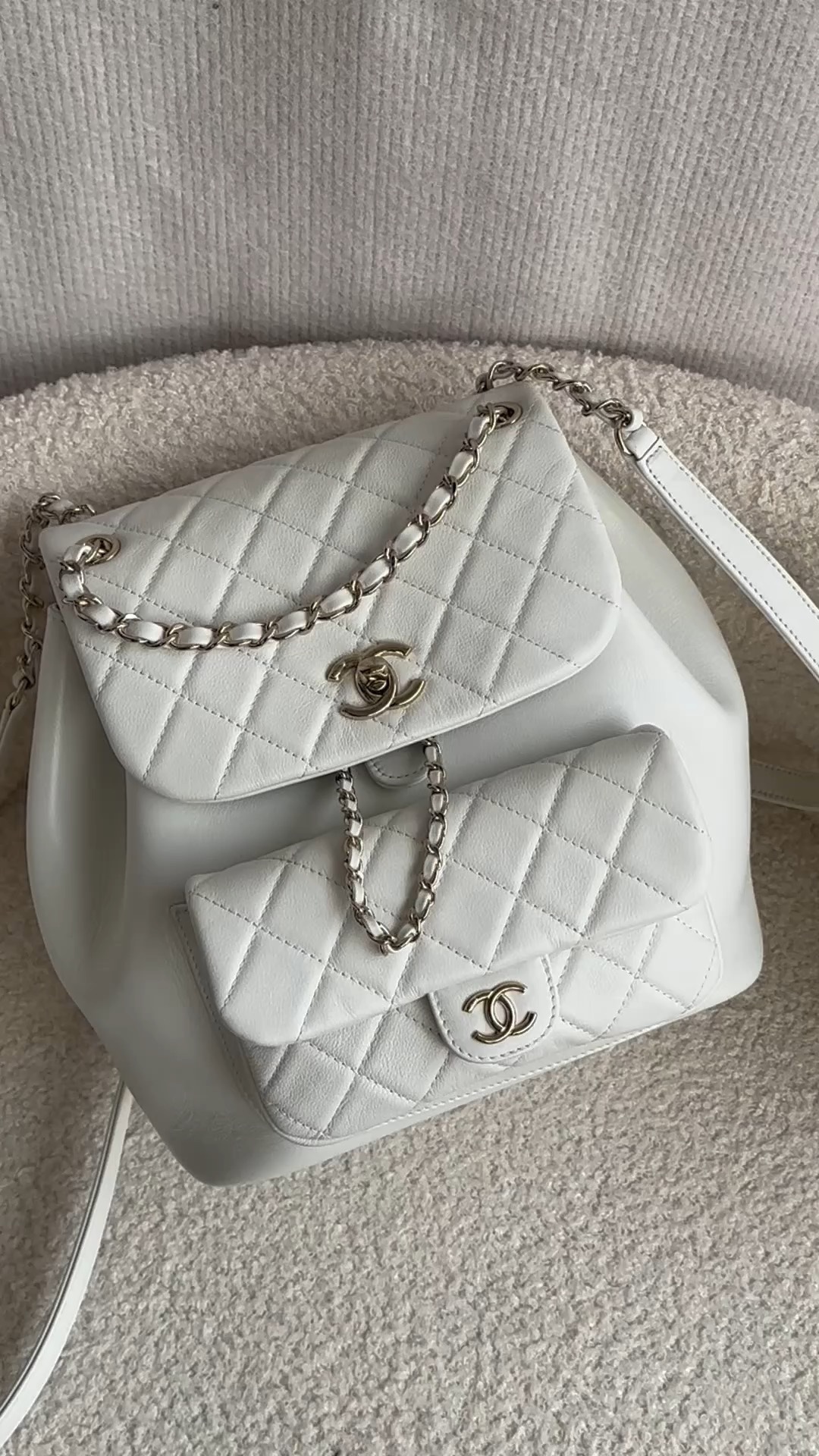 Chanel Duma Sacos Mochila Branco