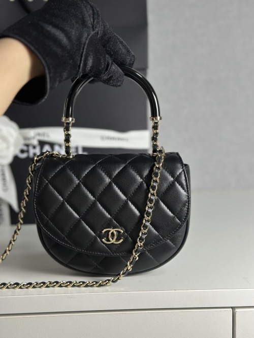 Chanel 25C Mini Half-Moon Bag with Enamel Handle & Lambskin Leather 1 Chanel 25C Mini Half-Moon Bag with Enamel Handle & Lambskin Leather