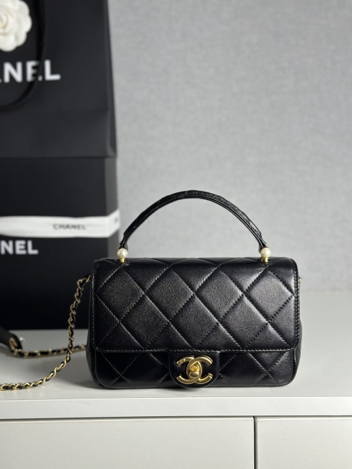 Chanel 25P Small Flap Bag with Pearl Handle - Classic Mini Style 1 Chanel 25P Small Flap Bag with Pearl Handle - Classic Mini Style