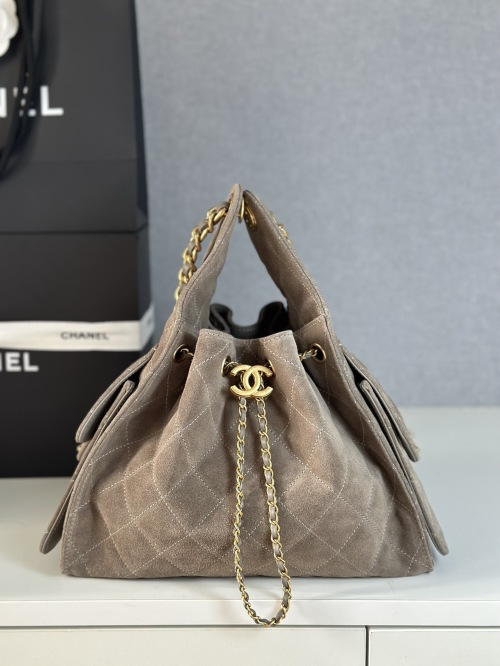 Chanel 25S Drawstring Bucket Hobo Bag - Suede Elephant Grey 1 Chanel 25S Drawstring Bucket Hobo Bag - Suede Elephant Grey