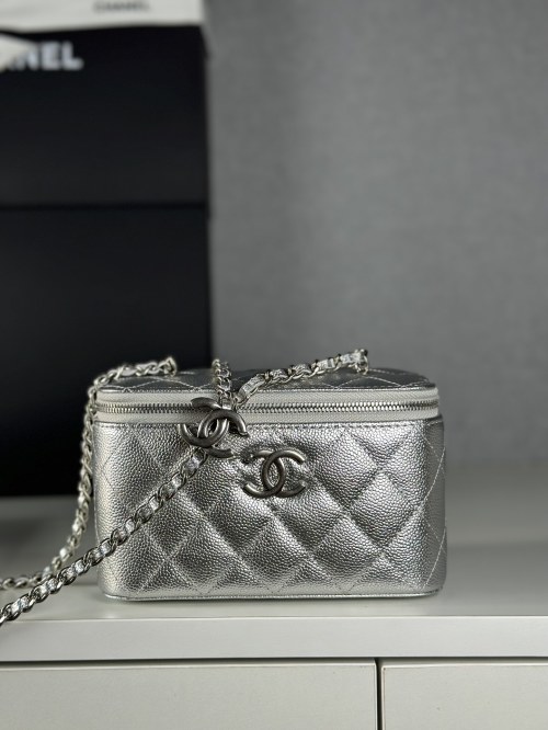 Chanel Double CC Adjustable Buckle Long Box Chain Bag, Silver 47 Chanel Double CC Adjustable Buckle Long Box Chain Bag, Silver