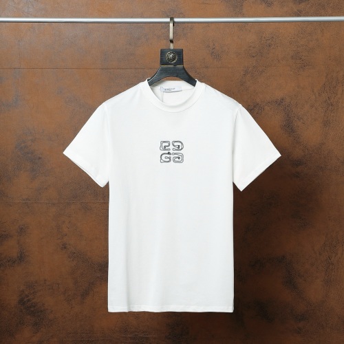 Givenchy Men's White Cotton Short Sleeve T-Shirt with Logo Detail 1 Givenchy Men’s White Cotton Short Sleeve T-Shirt with Logo Detail
