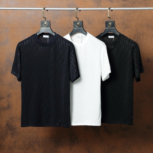 Dior Tricolor Jacquard Short Sleeve T-Shirt - High Quality Fabric 1 Dior Tricolor Jacquard Short Sleeve T-Shirt – High Quality Fabric