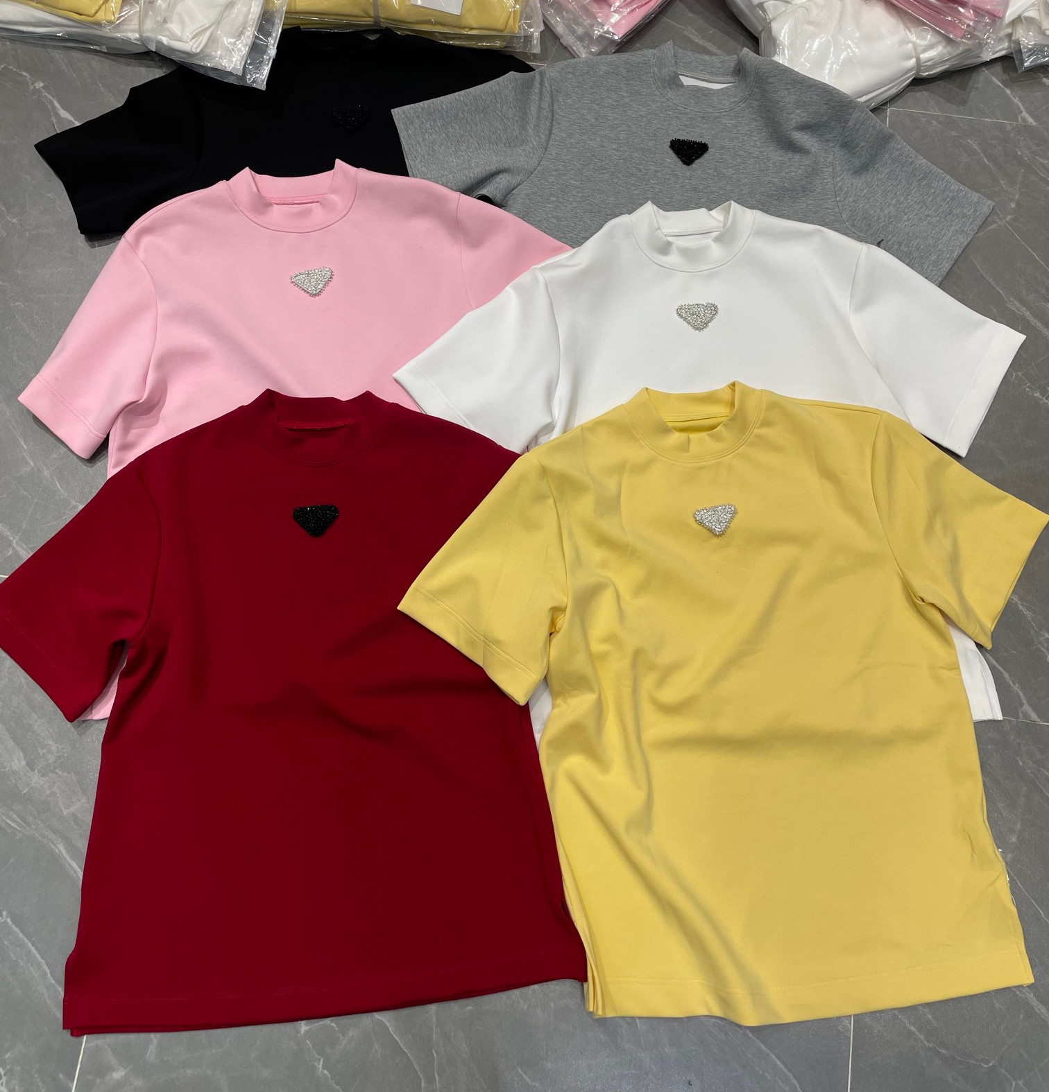 P414 High-end quality women’s suit Packing P-house Quick-shock T-shirt, smlxl - 图片 2