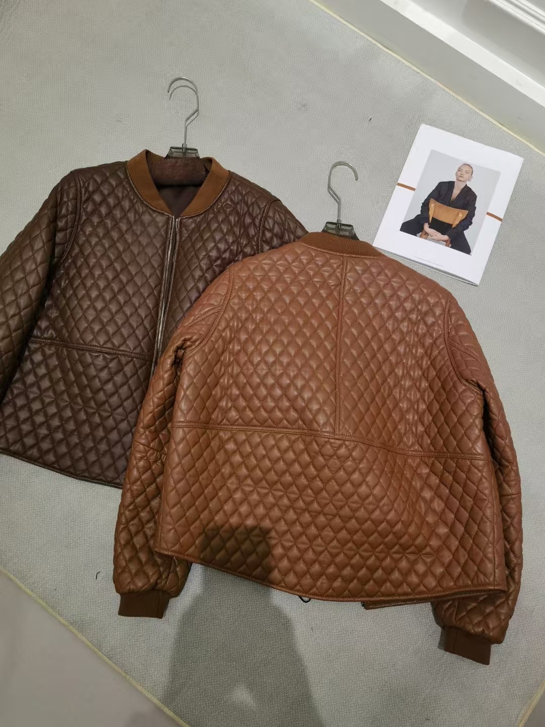 p1449, leather velvet, high-quality women’s suit, with a dust-proof bag, paballi - 图片 2