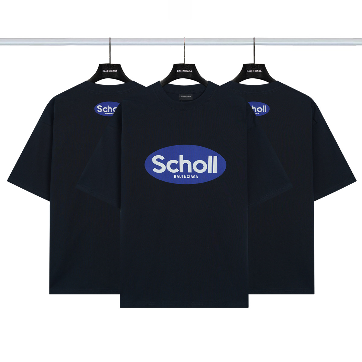巴黎世家Balenciagg Scholl联名暗黑系短袖💰P80 颜色:藏青