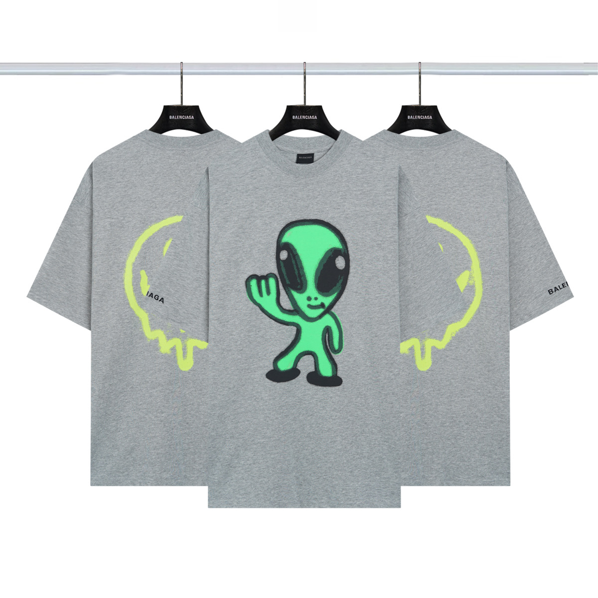 巴黎世家Balenciagg 外星人夜光短袖💰P90 颜色:花灰