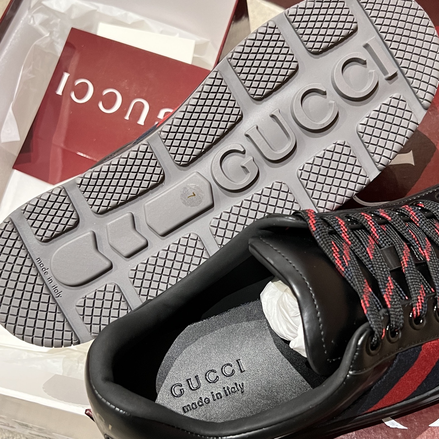 Gucci 黑色 —— Gu*ci 26fw 男士织带休闲鞋