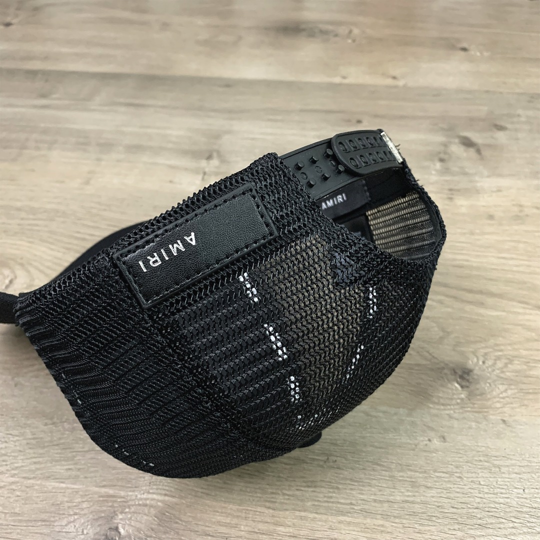 9825#P38#AMIRI美式棒球帽网状透气帽子硬顶鸭舌帽男女情侣显脸小百搭帽#
可调节
颜色：黑色