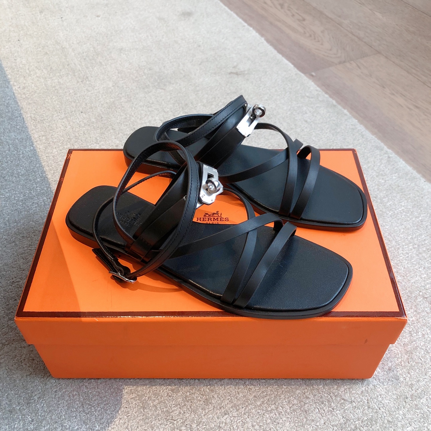 Hermès Éclair Sandals - New 2025 Color, Comfortable Leather with Ankle Strap 2 i1741943348300 4433 0 0