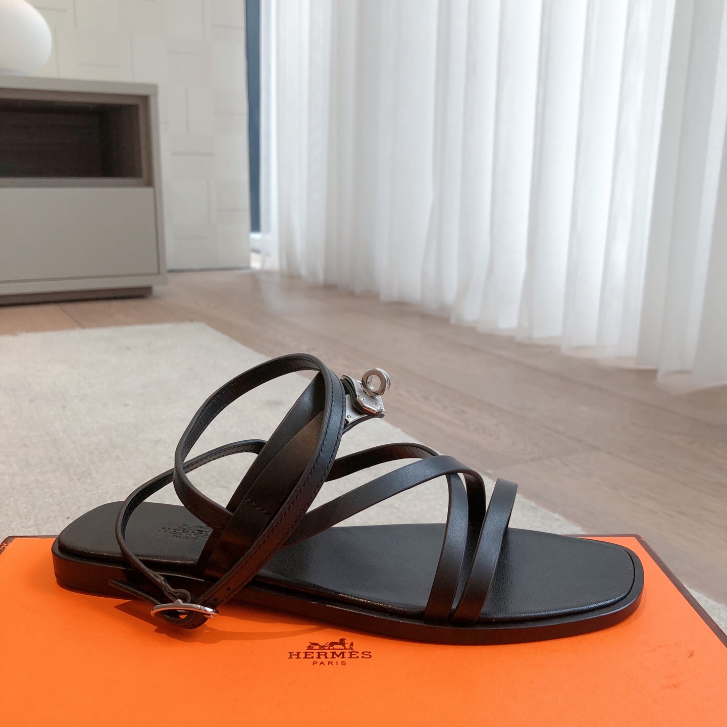 Hermès Éclair Sandals - New 2025 Color, Comfortable Leather with Ankle Strap 8 i1741943348319 7654 0 6