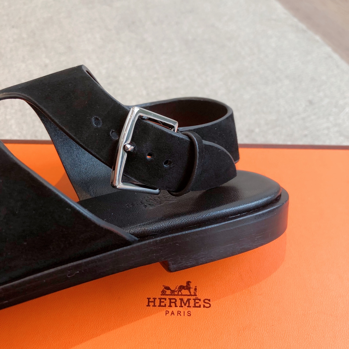Hermes Eclair Black Leather Thong Sandals - Comfortable & Height Enhancing 6 i1743323050448 6713 0 4