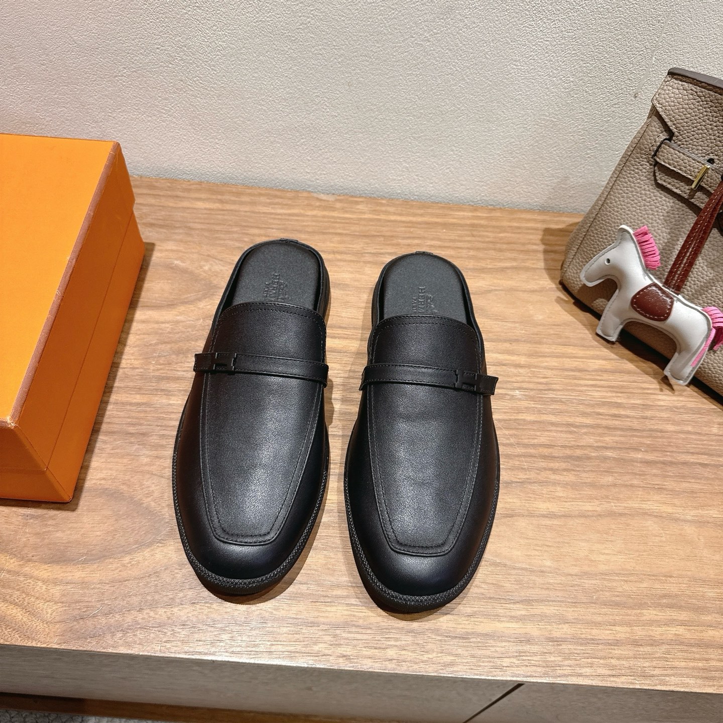 Hermès Heren Dames Zwarte Leren Mules - Comfortabel & Stijlvol - Maat 35-44