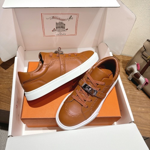 Hermes Classic Leather Sneakers Couple Style High Quality Shoes 1 Hermes Classic Leather Sneakers Couple Style High Quality Shoes