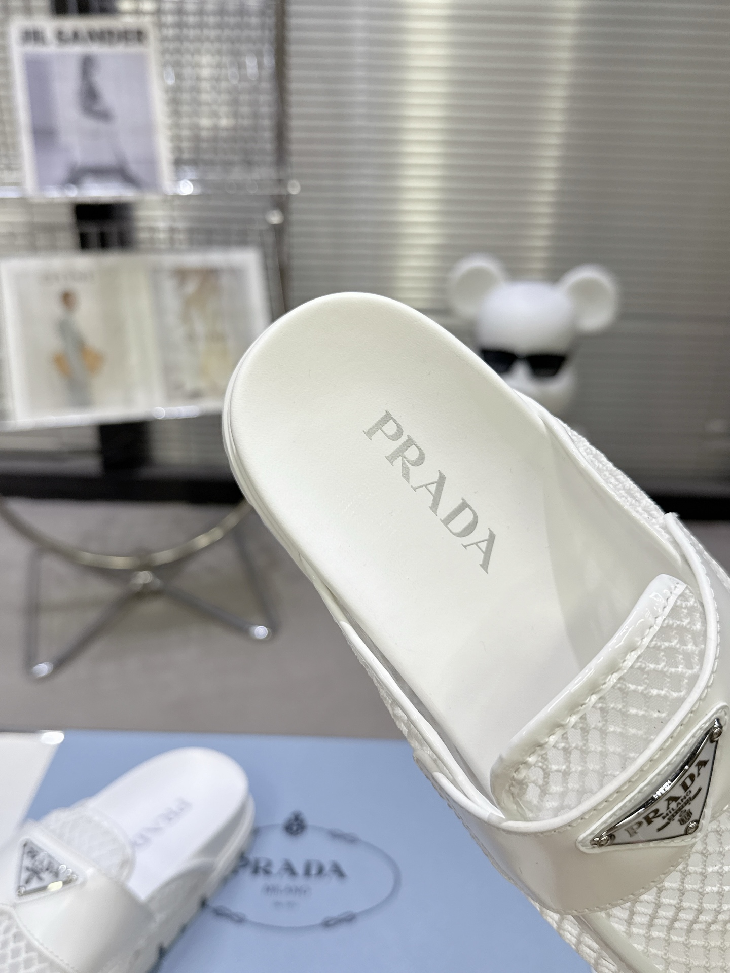 Prada Prad* 普拉达新款一脚蹬厚底勃肯包头半拖