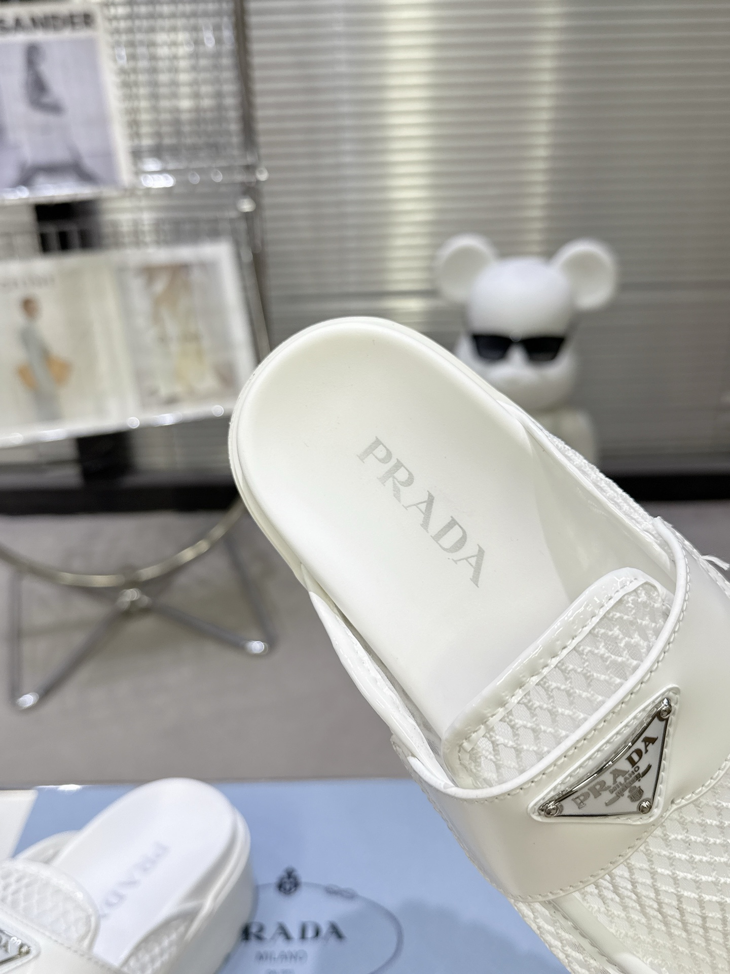 Prada Prad* 普拉达新款一脚蹬厚底勃肯包头半拖
