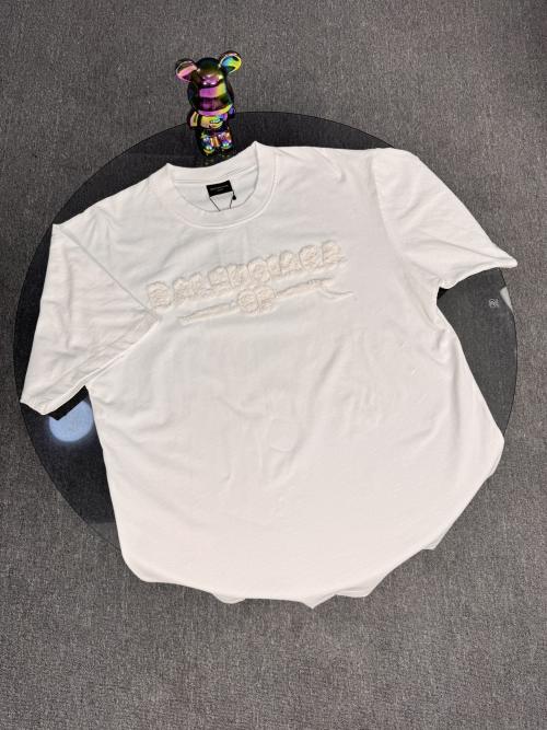 Balenciaga Logo Embroidered Distressed Hem Short Sleeve T-Shirt 1 Balenciaga Logo Embroidered Distressed Hem Short Sleeve T-Shirt
