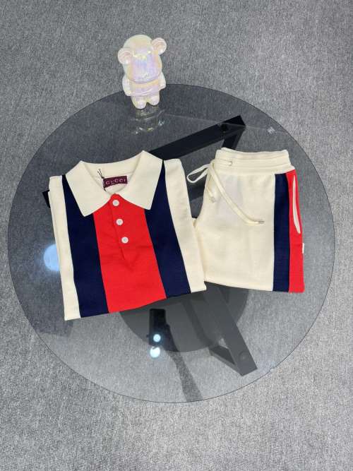 Gucci 25SS Knitted Shorts & Polo Shirt Set, Luxury Brand Original Design 1 Gucci 25SS Knitted Shorts & Polo Shirt Set, Luxury Brand Original Design