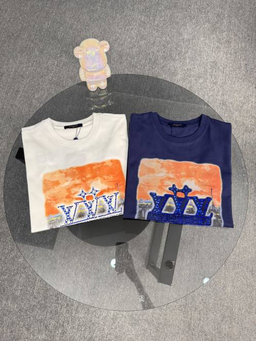 Louis Vuitton Sunset Rhinestone T-Shirt Premium Cotton Short Sleeve Tee 1 Louis Vuitton Sunset Rhinestone T-Shirt Premium Cotton Short Sleeve Tee