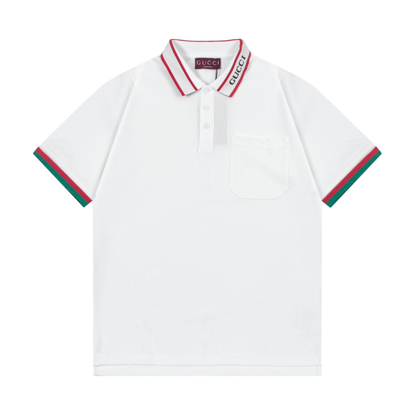 Gucci 古驰 2025 nueva colección lujo ligero cuello plano de color combinado logo de letras en el cuello unisex polo casua…