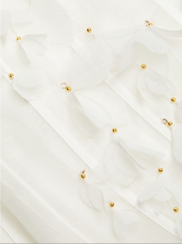 （爆款大量现货发售）#B9qbeq 澳洲 Zimmermann气质小仙女白色人鱼立体花瓣吊带鱼尾露背长款连衣裙颜色：白色码数：0/S 1/M 2/L 3/XL