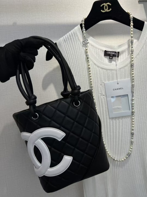 Chanel Cambon Black Leather Quilted Shopping Tote Bag 1 Chanel Cambon Black Leather Quilted Shopping Tote Bag