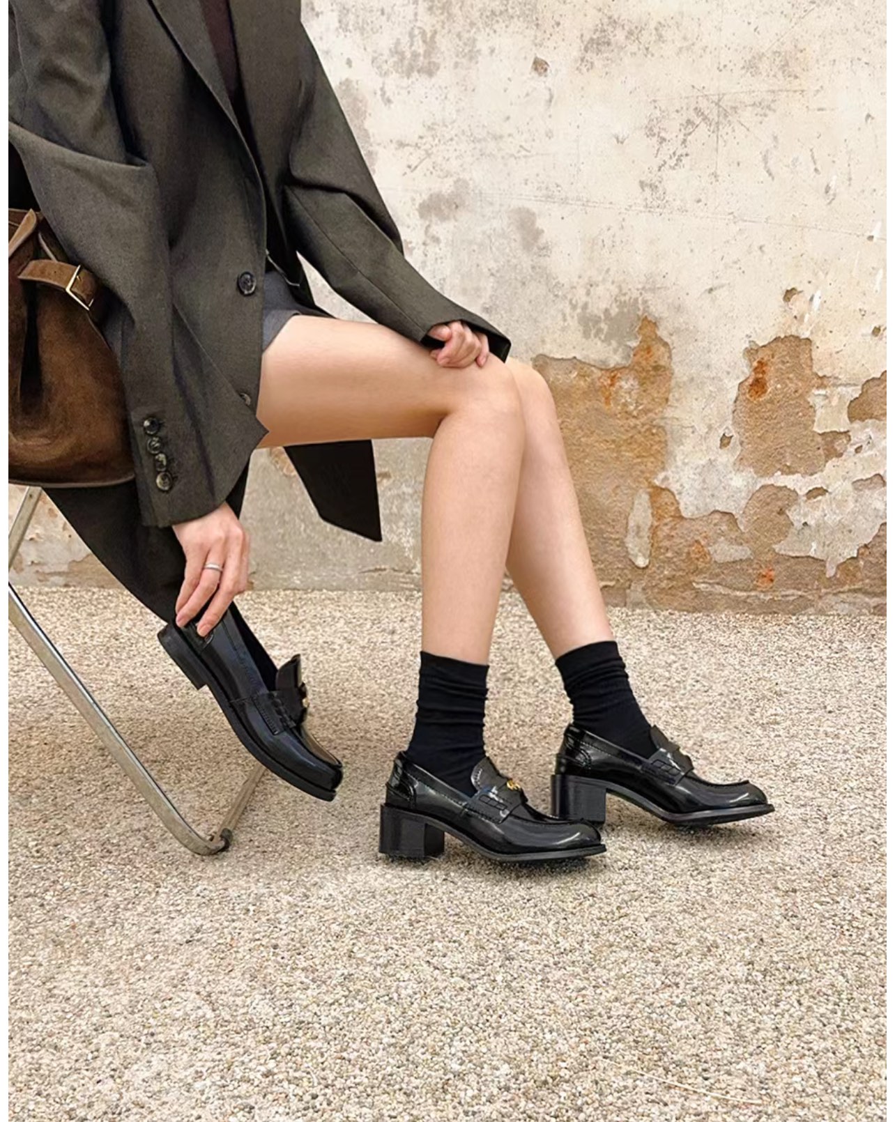 NO:266165,Pictures of footwear, loafers, loafers19860909上脚图,乐福鞋,loafers,Women's Shoes