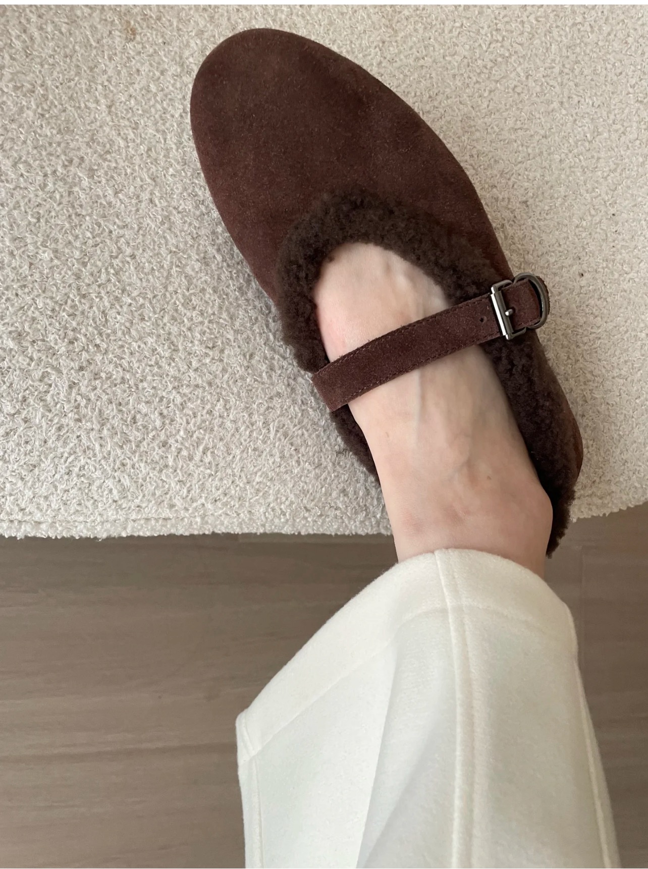 NO:616398,Upper foot picture, furry shoes19860909上脚图,毛毛鞋,Women's Shoes