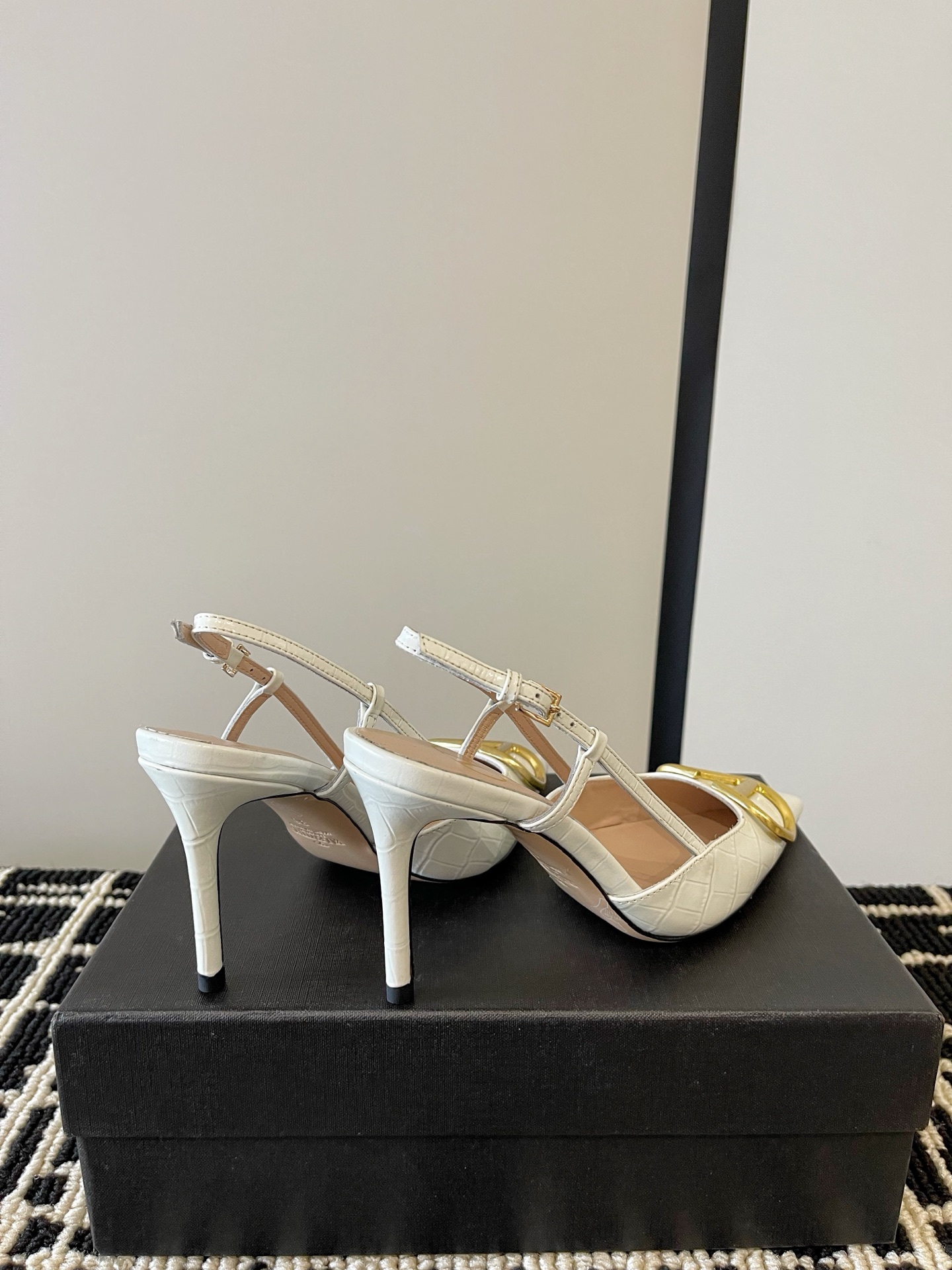 Valentino VLogo Croc Slingbacks