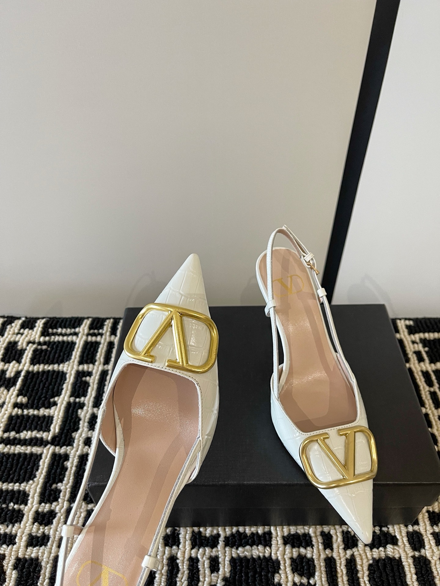 Valentino VLogo Croc Slingbacks