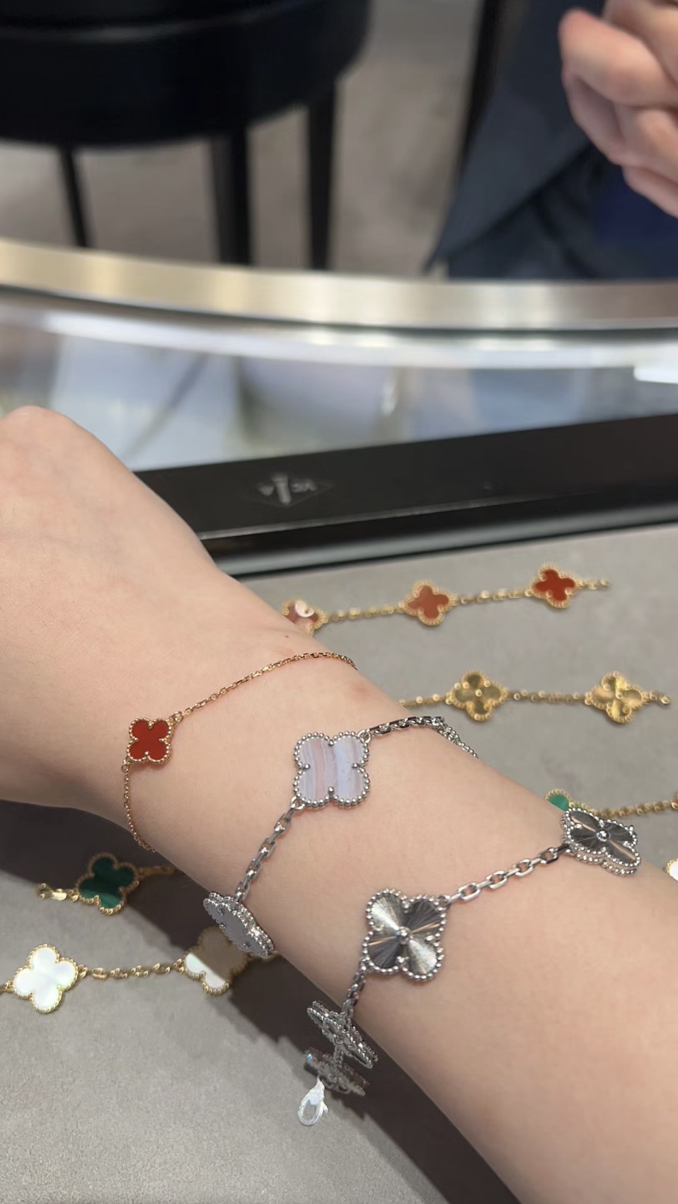 Van Cleef & Arpels VCA 镭射五花手链 银版