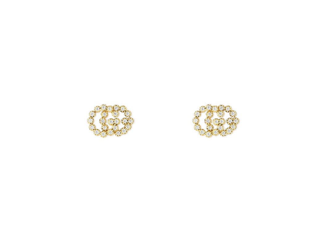 NO:102879,[New Products are on the Shelves] Gucci GG Running series 18K yellow earrings are made of 925 silver all over, and the electroplated thick gold retains color for a longer time. Gucci earrings, gucci19860909【新品上架】古驰 GG Running系列18K黄 耳钉 通体采用925银,电镀厚金保色程度更久.,古驰耳钉,gucci,Jewelry