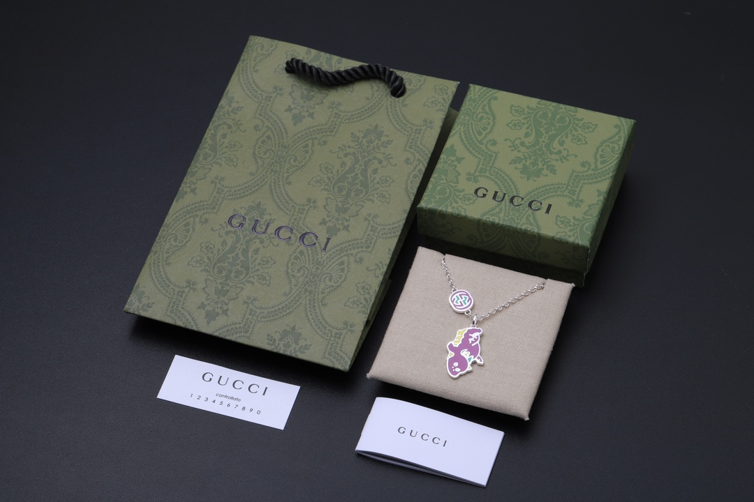 NO:108011,[New Products are on the Shelves] Gucci Customized Super Cute Little Dragon Necklace [Hey Ha] Longer Color Retention., Good Jewelry, Gucci, Necklace19860909【新品上架】 古驰 定制款超级可爱的小飞龙项链[嘿哈] 保色程度更久.,饰品精品,gucci,necklace,Jewelry