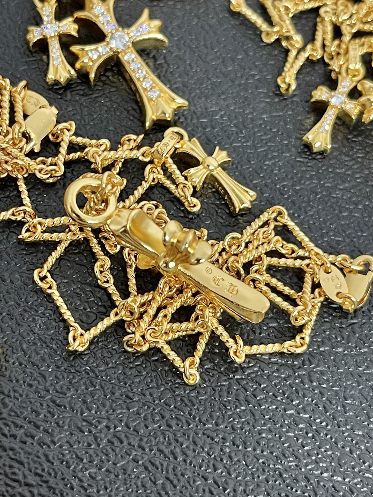 Chrome Hearts 克罗心 镀金双十字架项链