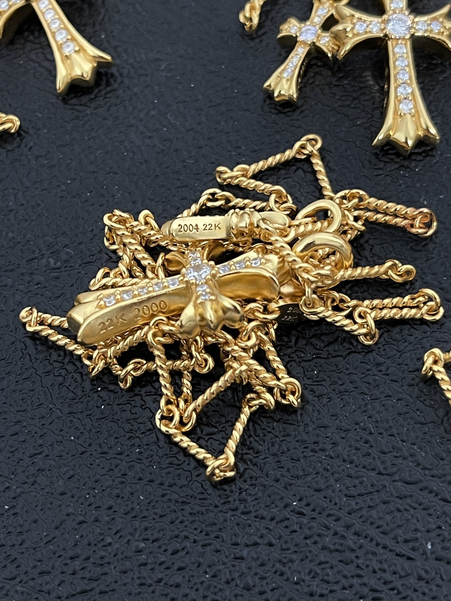 Chrome Hearts 克罗心 镀金双十字架项链