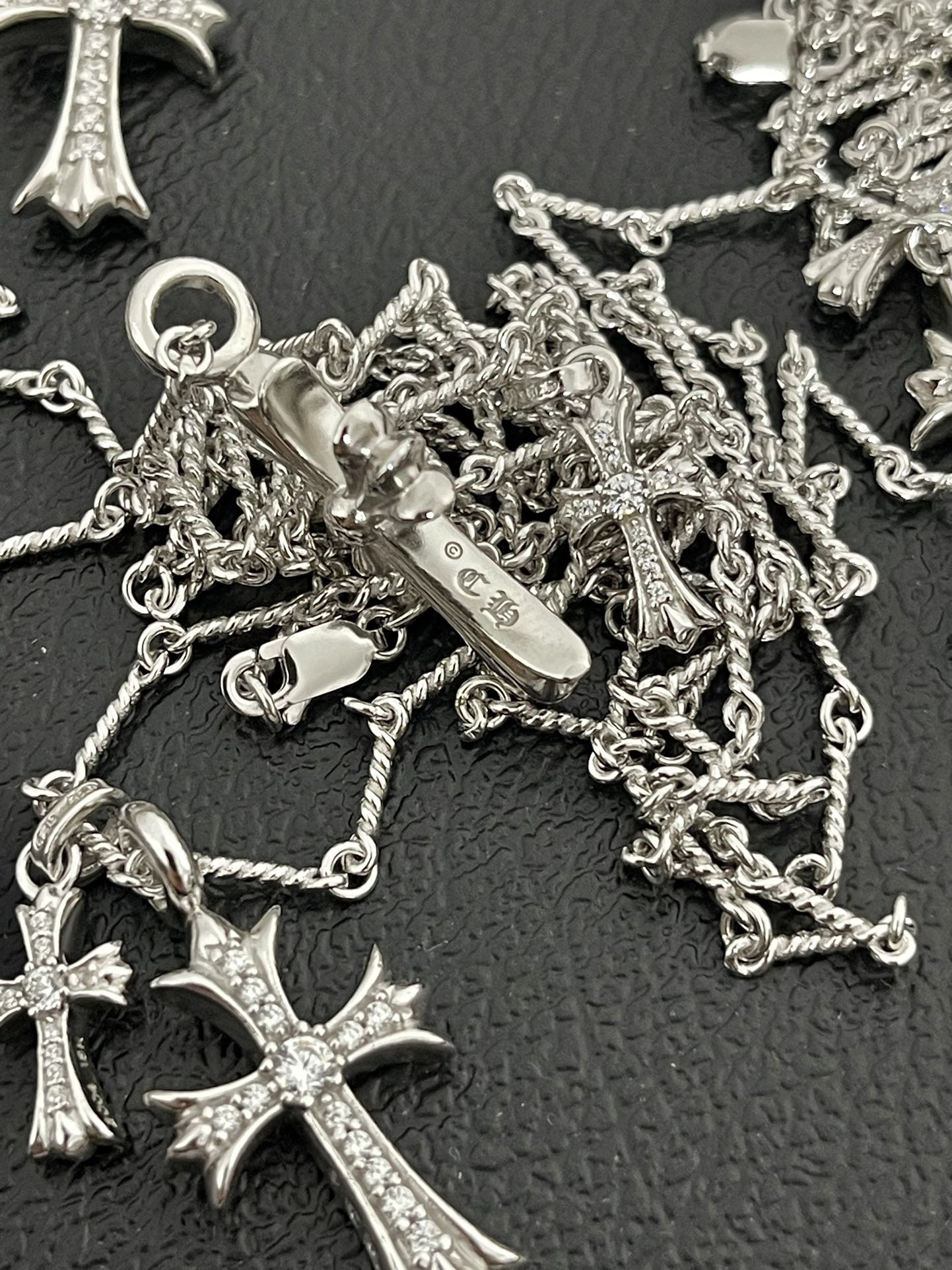 Chrome Hearts 克罗心 镀18k白 双十字架项链