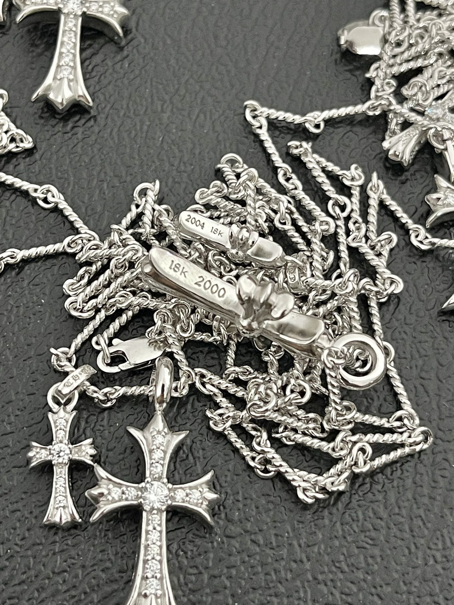 Chrome Hearts 克罗心 镀18k白 双十字架项链