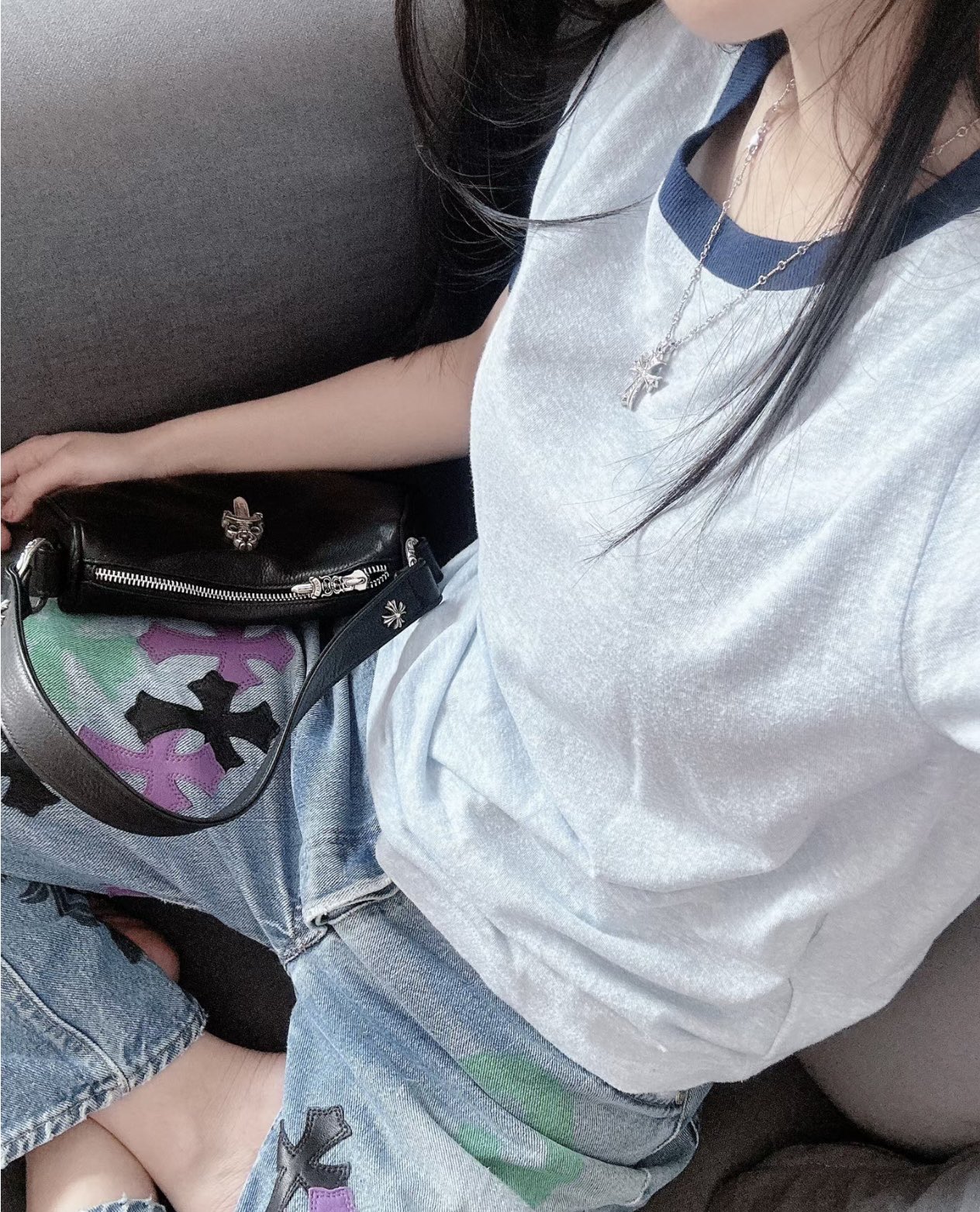 Chrome Hearts 克罗心 镀18k白 双十字架项链