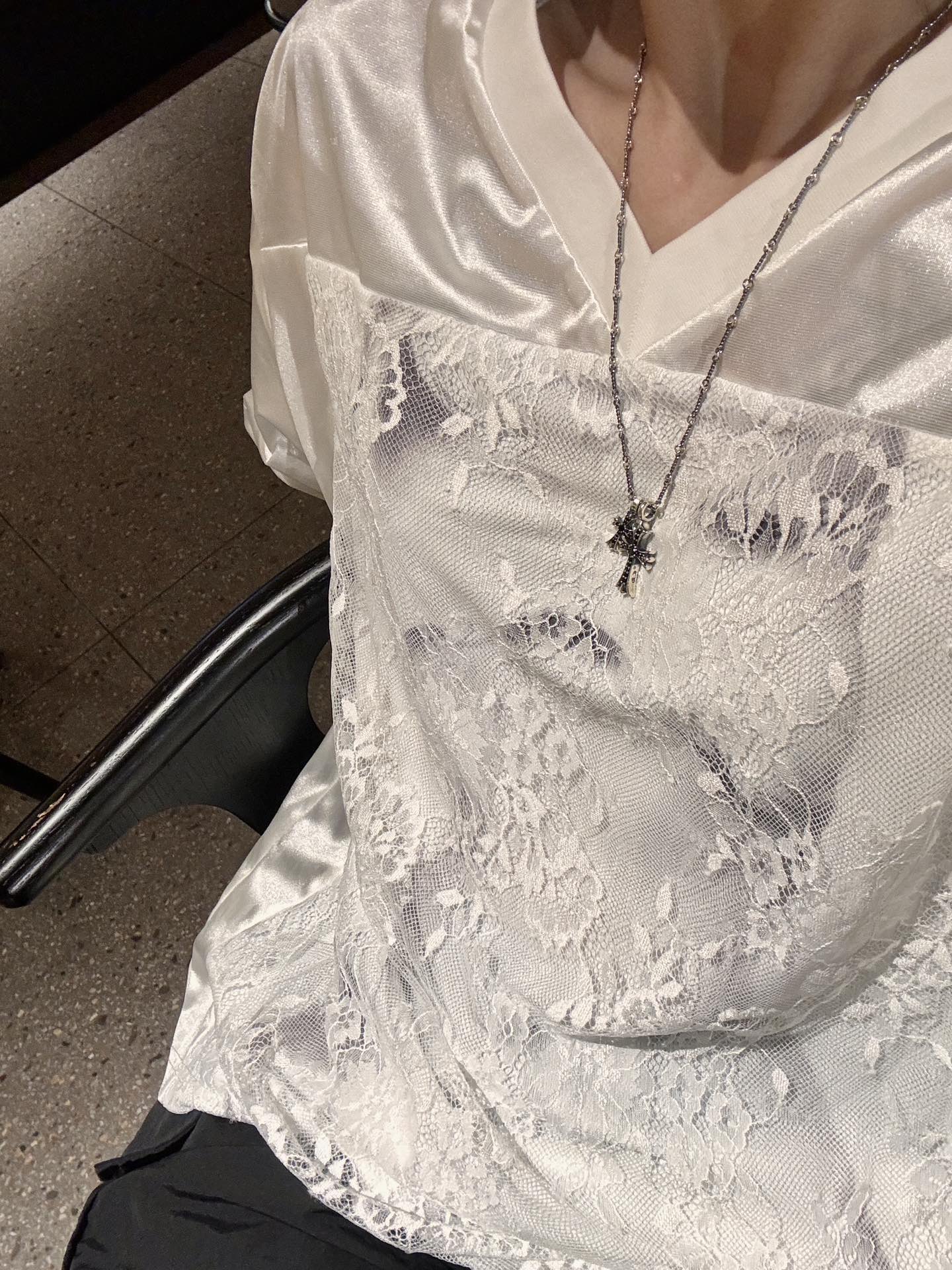 Chrome Hearts 𝐂𝐡𝐫𝐨𝐦𝐞 𝐡𝐞𝐚𝐫𝐭𝐬克罗心 双十字架黑钻项链 材质925采用真空电镀保色时间持久 版本 18k对版字印 镶嵌方法都一致