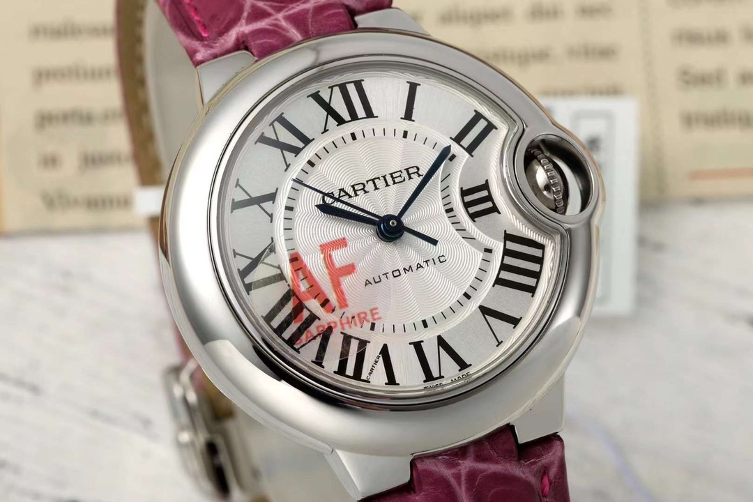 Cartier Ballon Bleu 33mm Stainless Steel & Pink Alligator Leather Strap Watch 2 i1718433916 2156 7