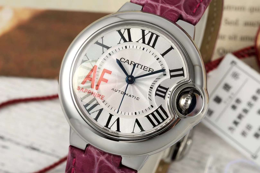 Cartier Ballon Bleu 33mm Stainless Steel & Pink Alligator Leather Strap Watch 1 i1718433916 3337 2